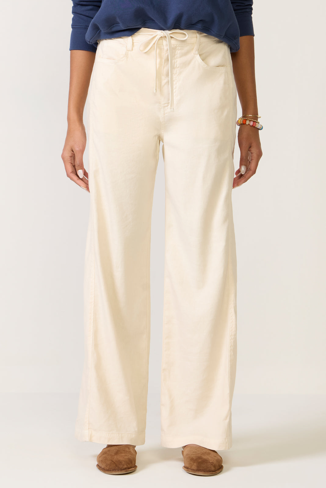 Joelle Stretch Linen Trouser with Tie Waist