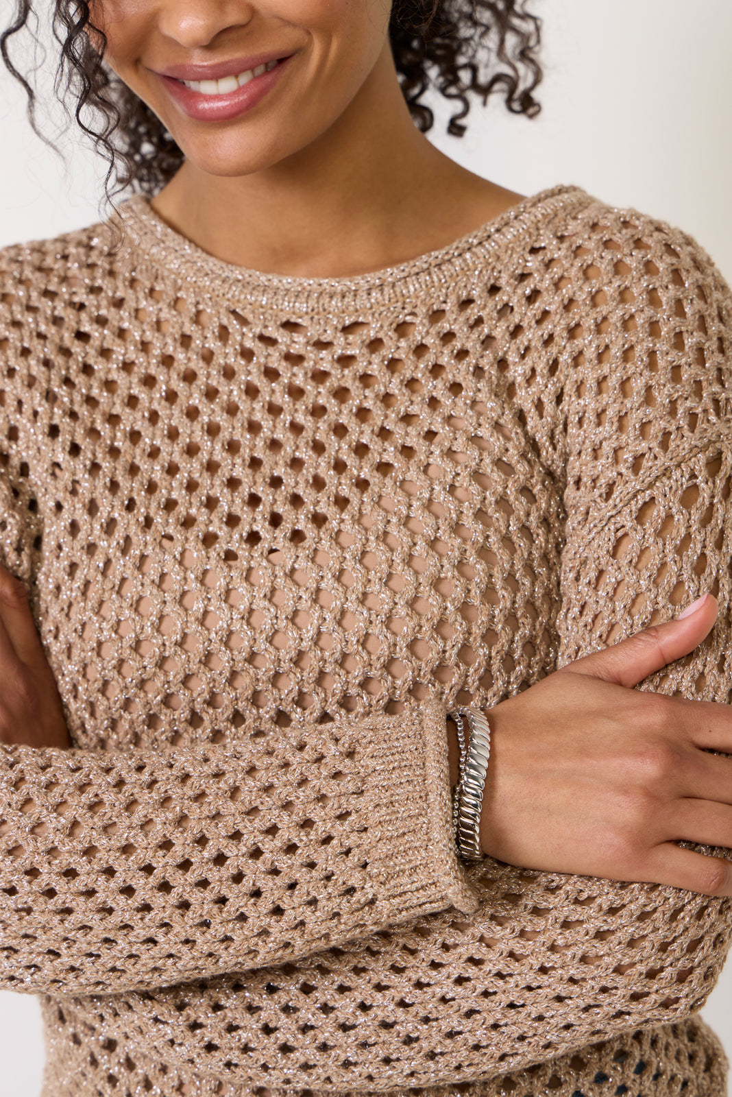 Cala Shimmer Crochet Sweater