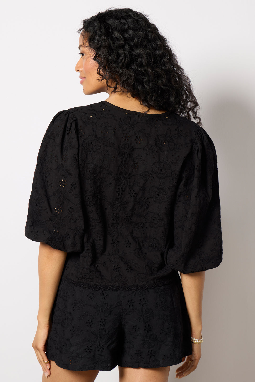 Tie Front Eyelet Top