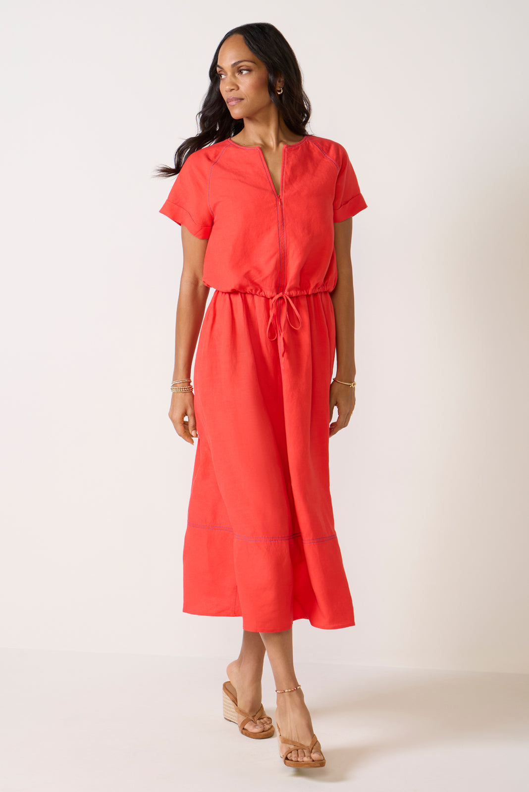Jill Linen Zip Up Top