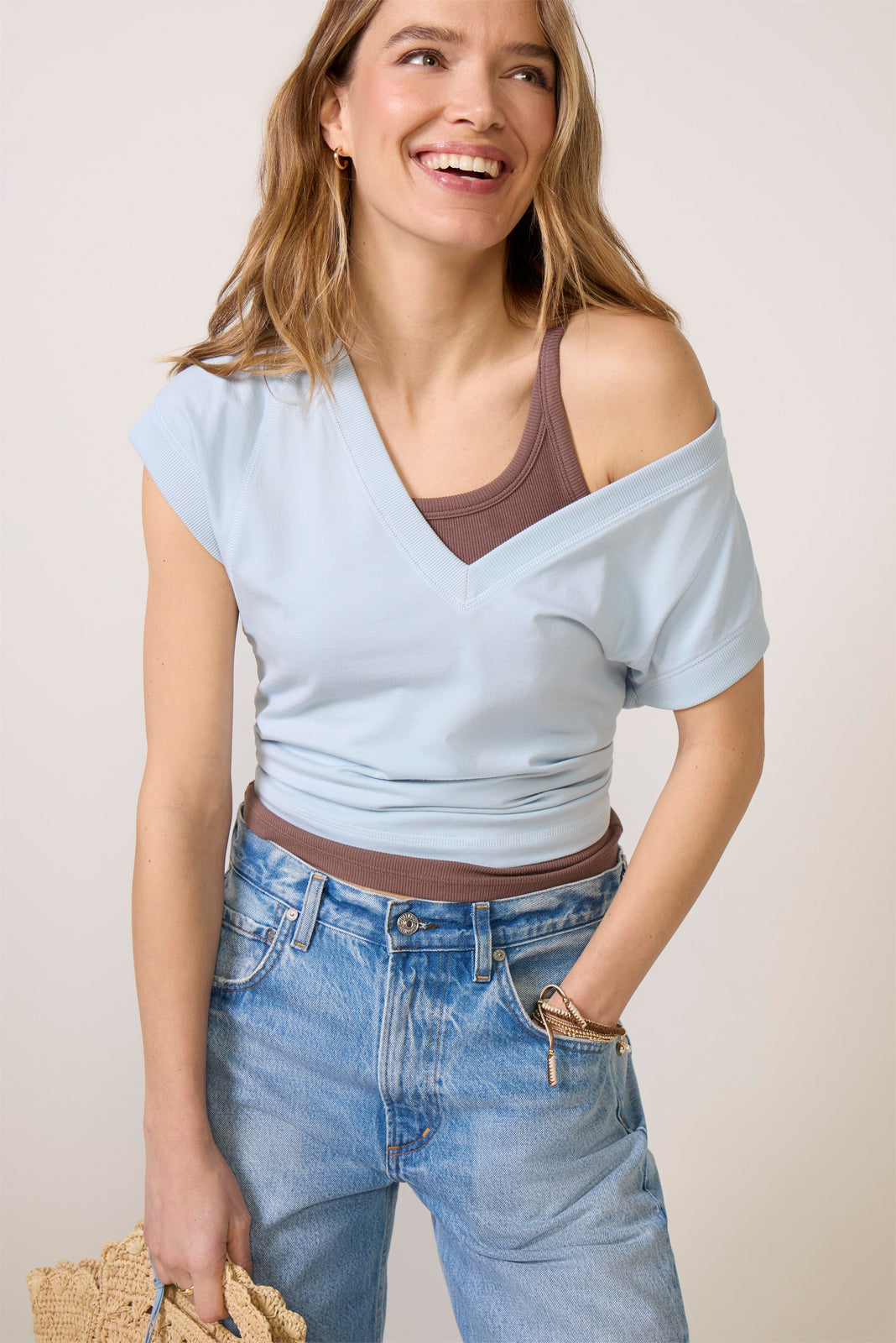 Nora V Neck Muscle Tee