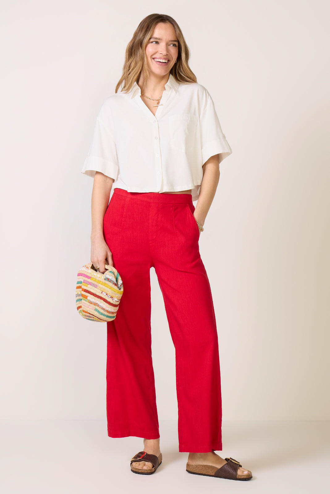 Maya Wide Leg Linen Pant