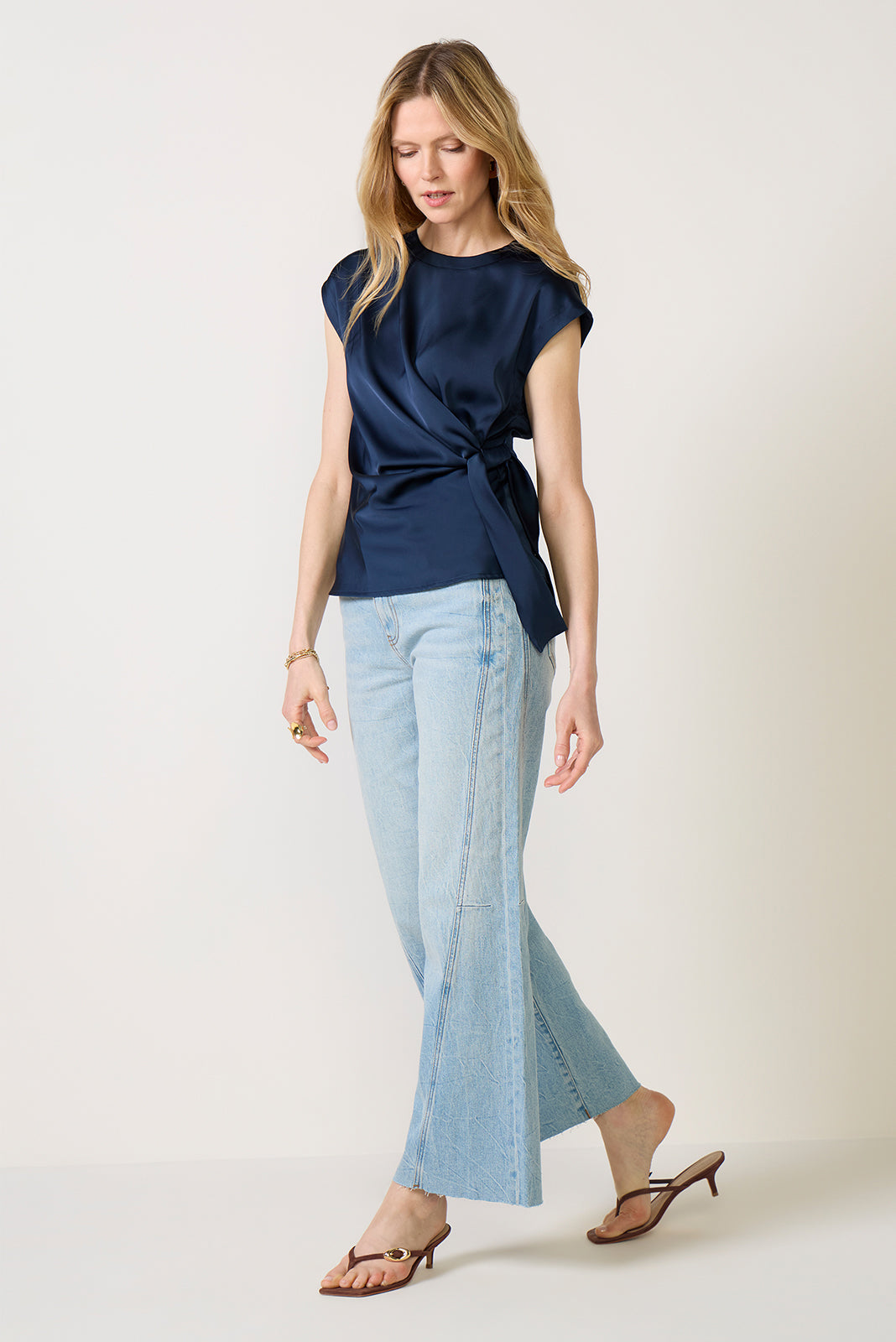 Pippa Side Tie Satin Top