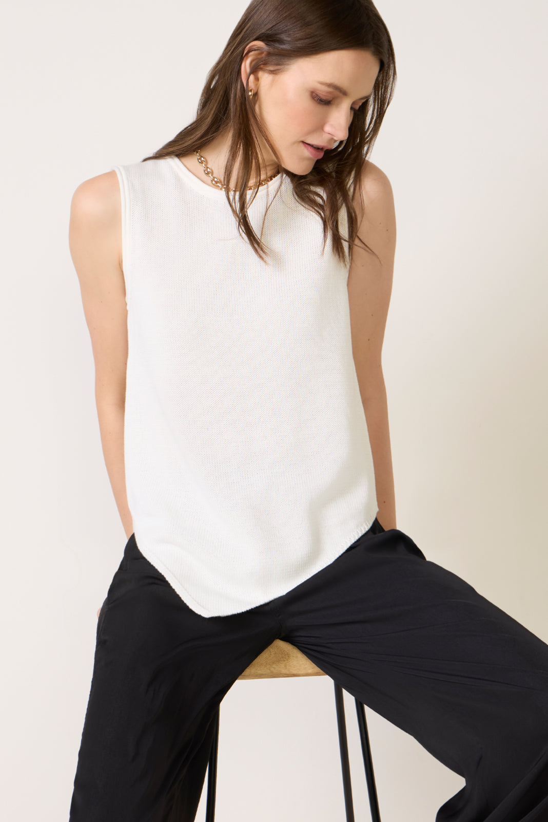 Demi Sleeveless Asymmetrical Sweater