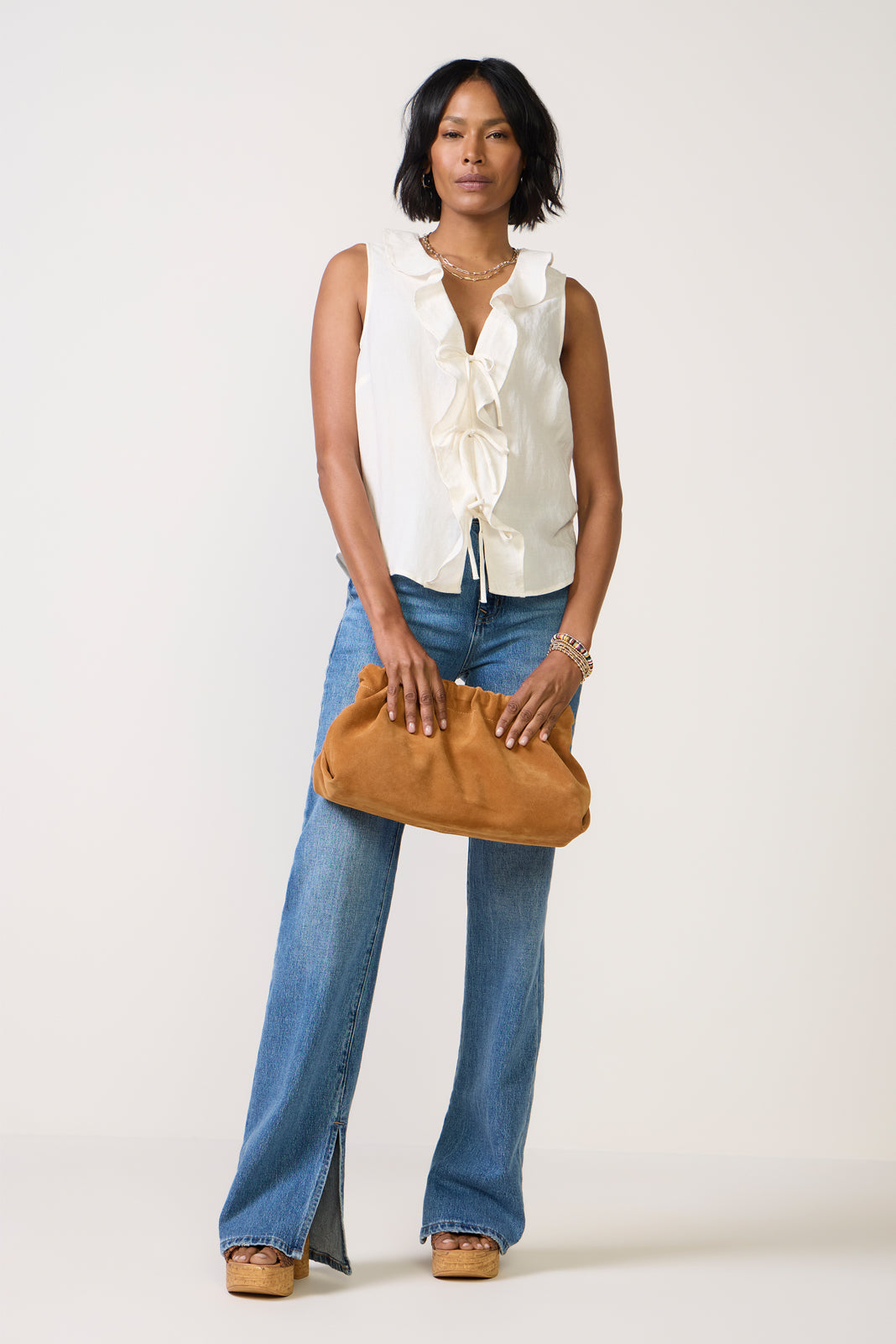 Tie Front Ruffle Tank