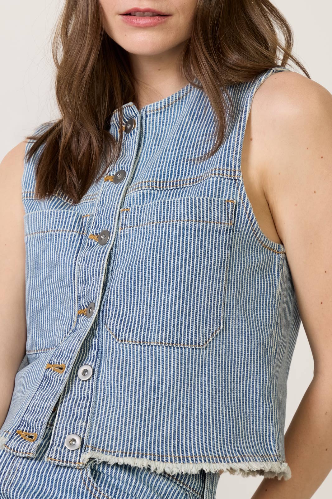 Nicki Railroad Stripe Vest