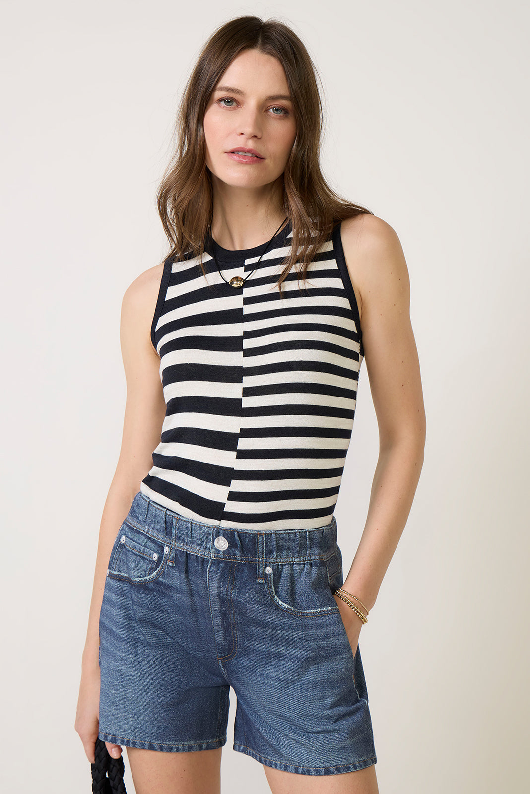 The Knit Mixed Stripe Tank