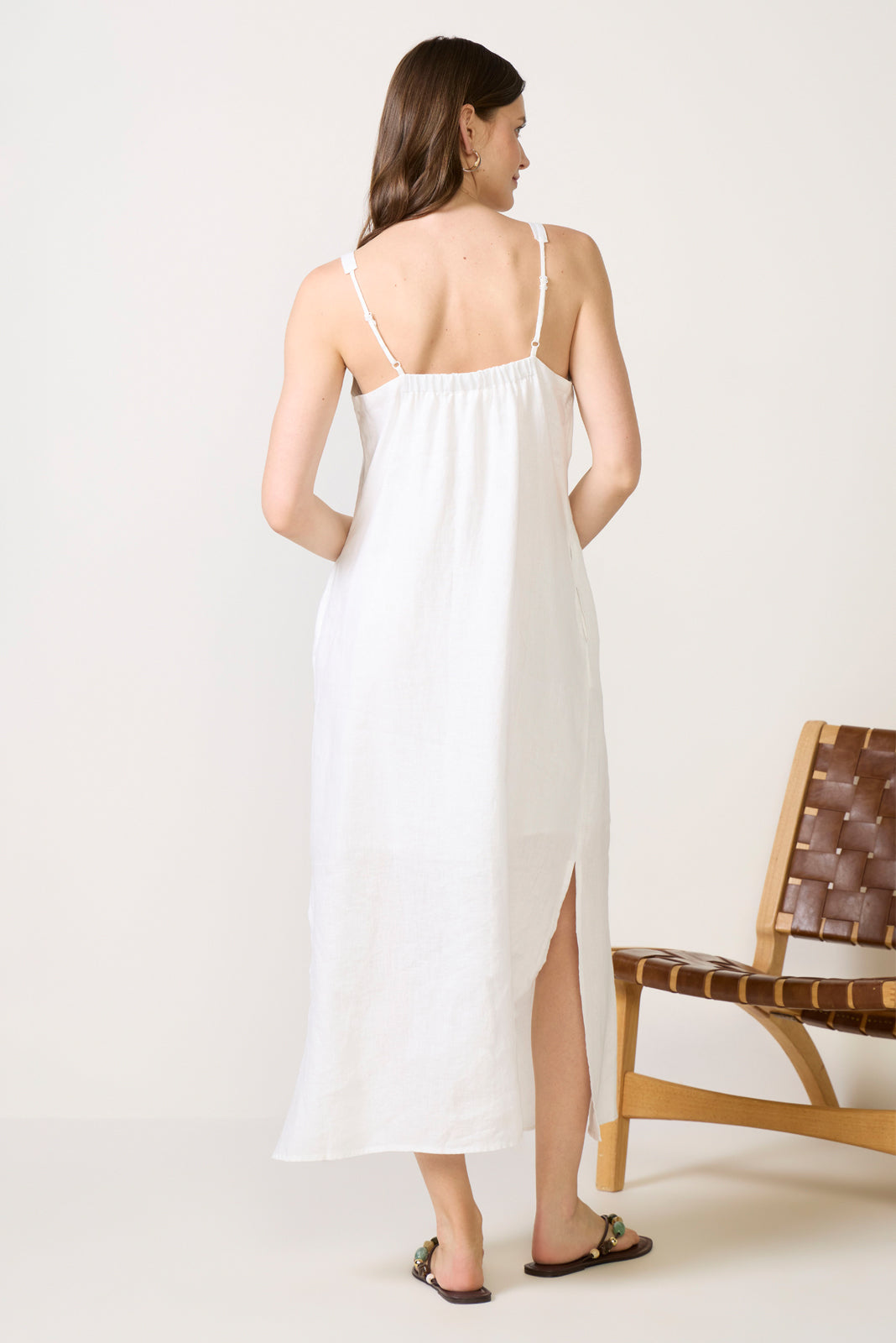 Stella Linen Pintuck Dress
