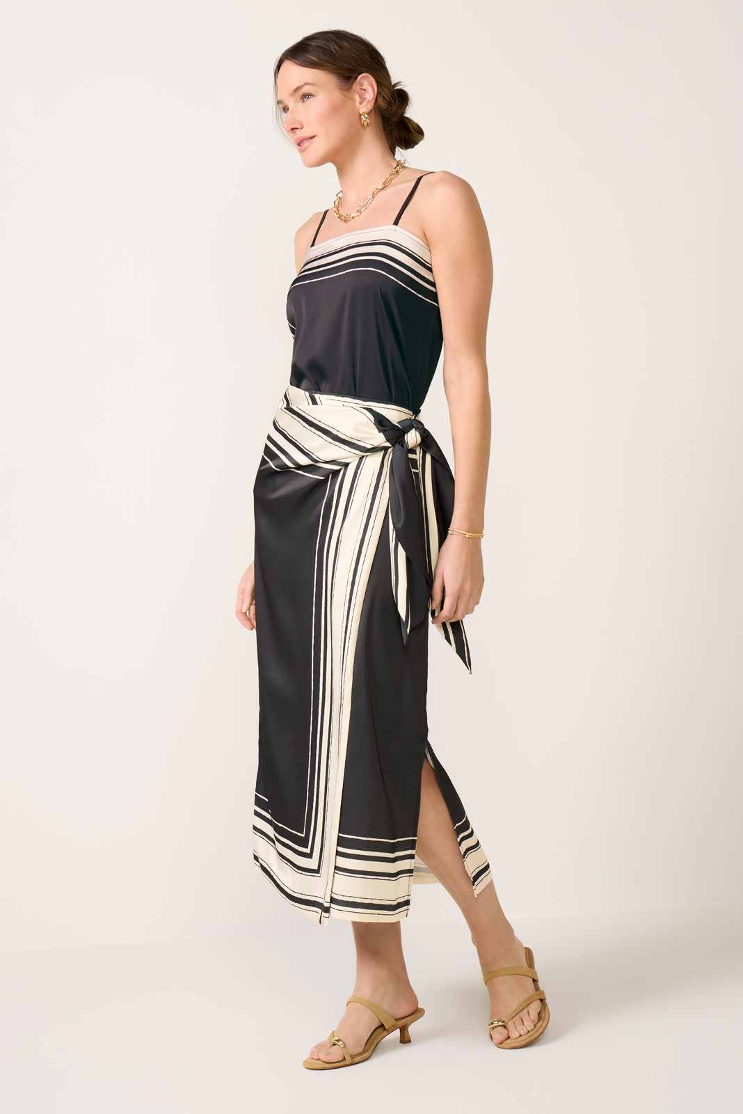 Romy Wrap Satin Skirt