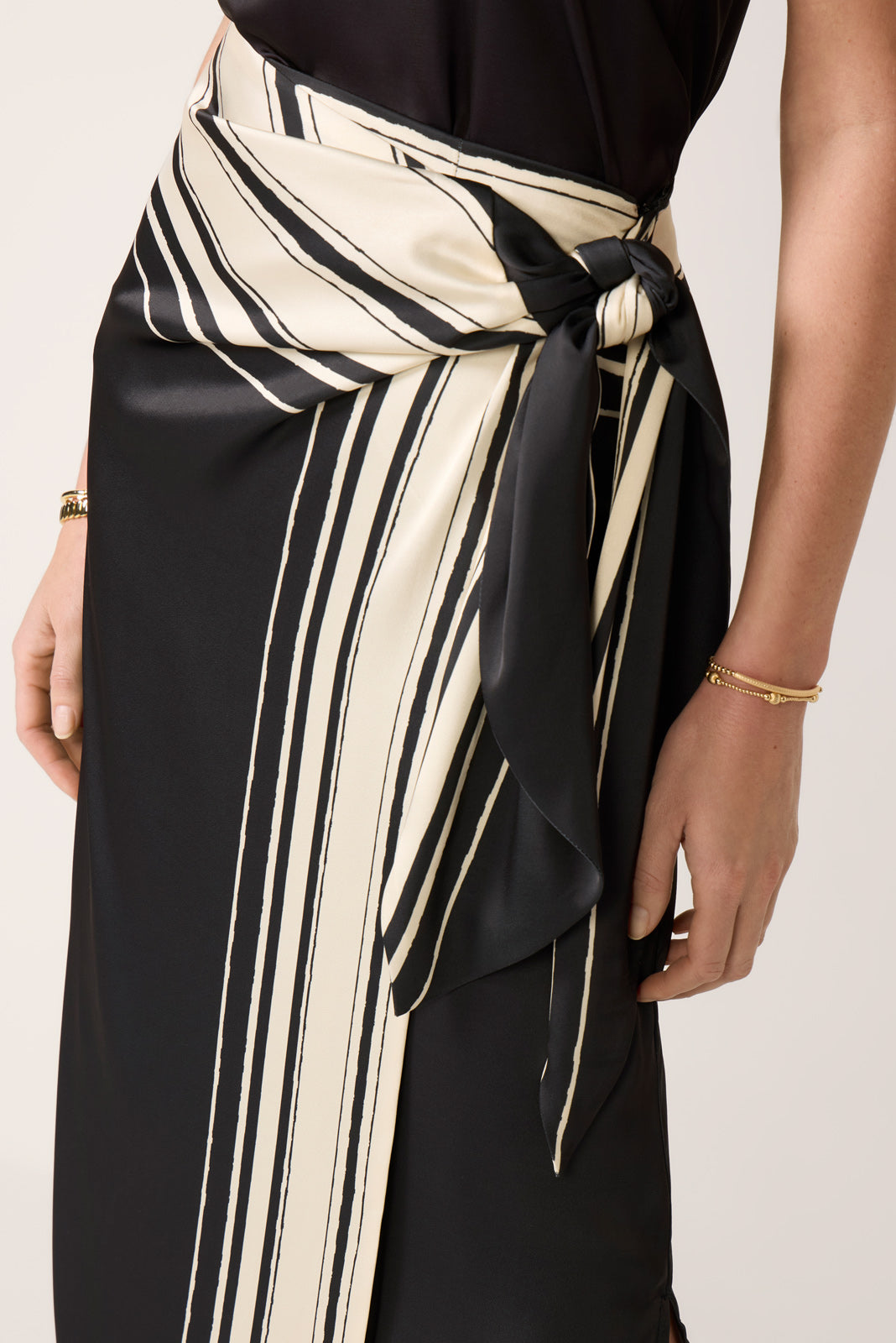 Romy Wrap Satin Skirt