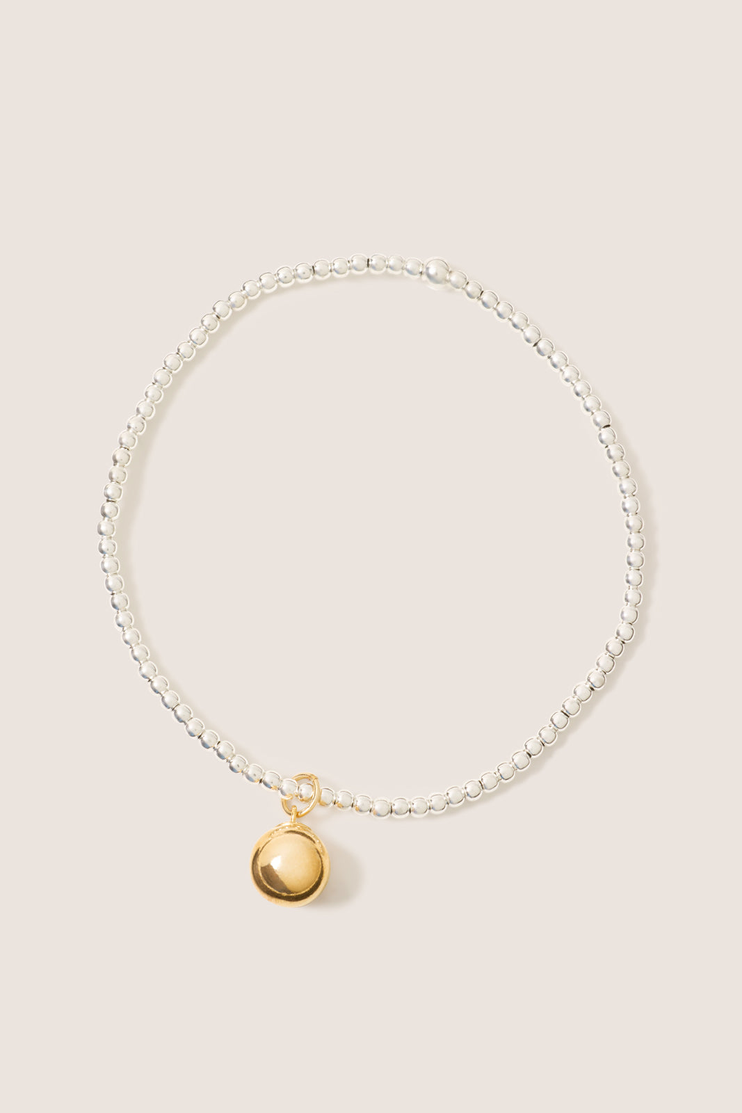 Classic Mixed Metal 2mm Bracelet w. Bead