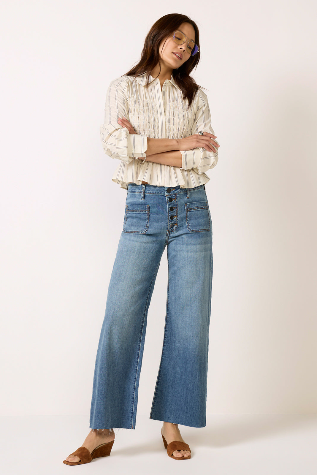 Meg Wide Leg W/ Buttons