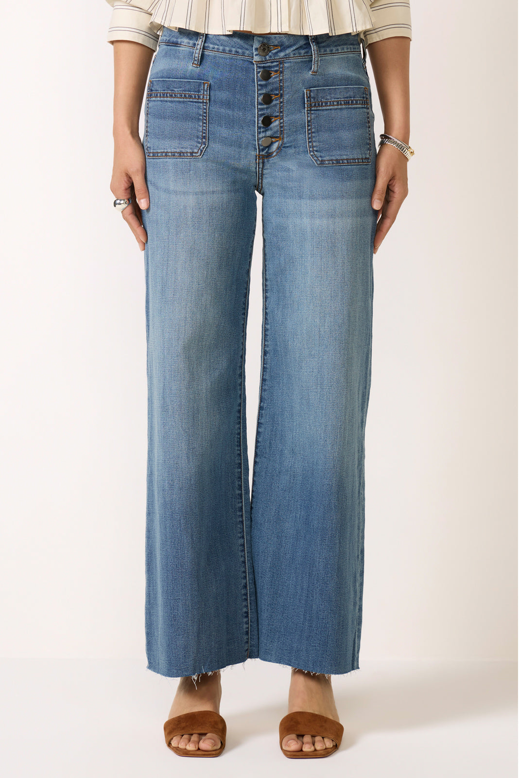 Meg Wide Leg W/ Buttons