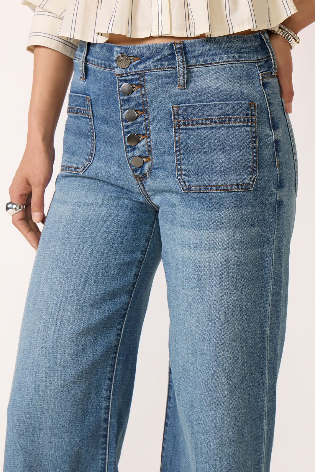 Meg Wide Leg W/ Buttons
