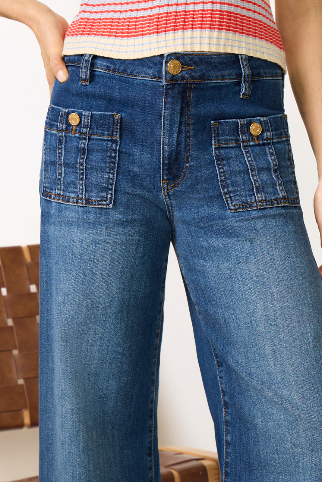 Meg Wide Leg w Front Patch Pockets