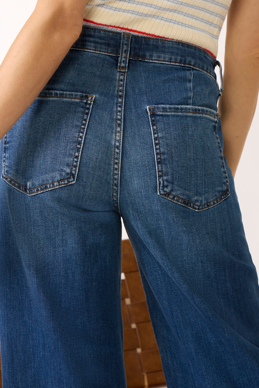 Meg Wide Leg w Front Patch Pockets