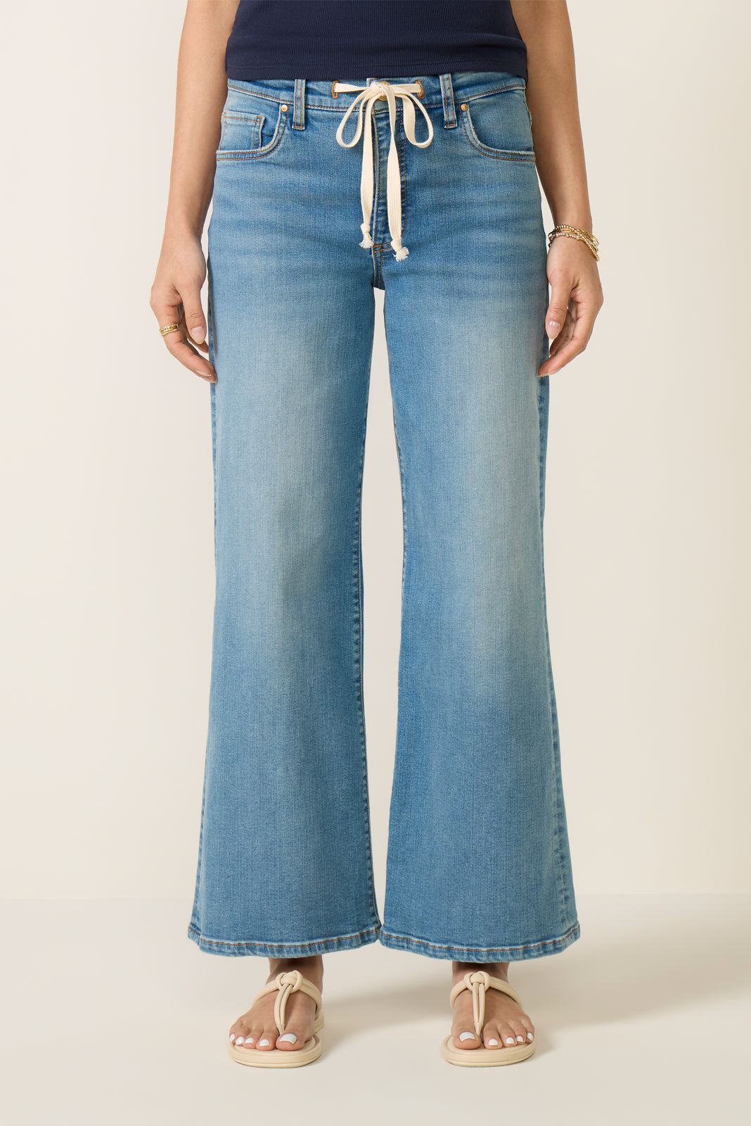 Petite Maya Drawstring Wide Leg Jean