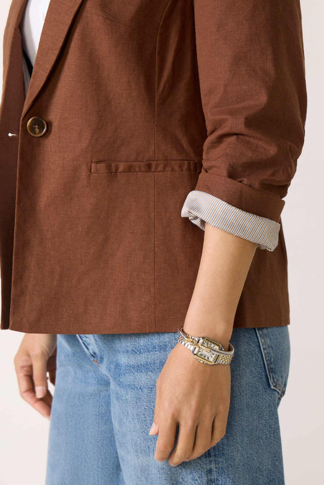 Asher Roll Sleeve Blazer