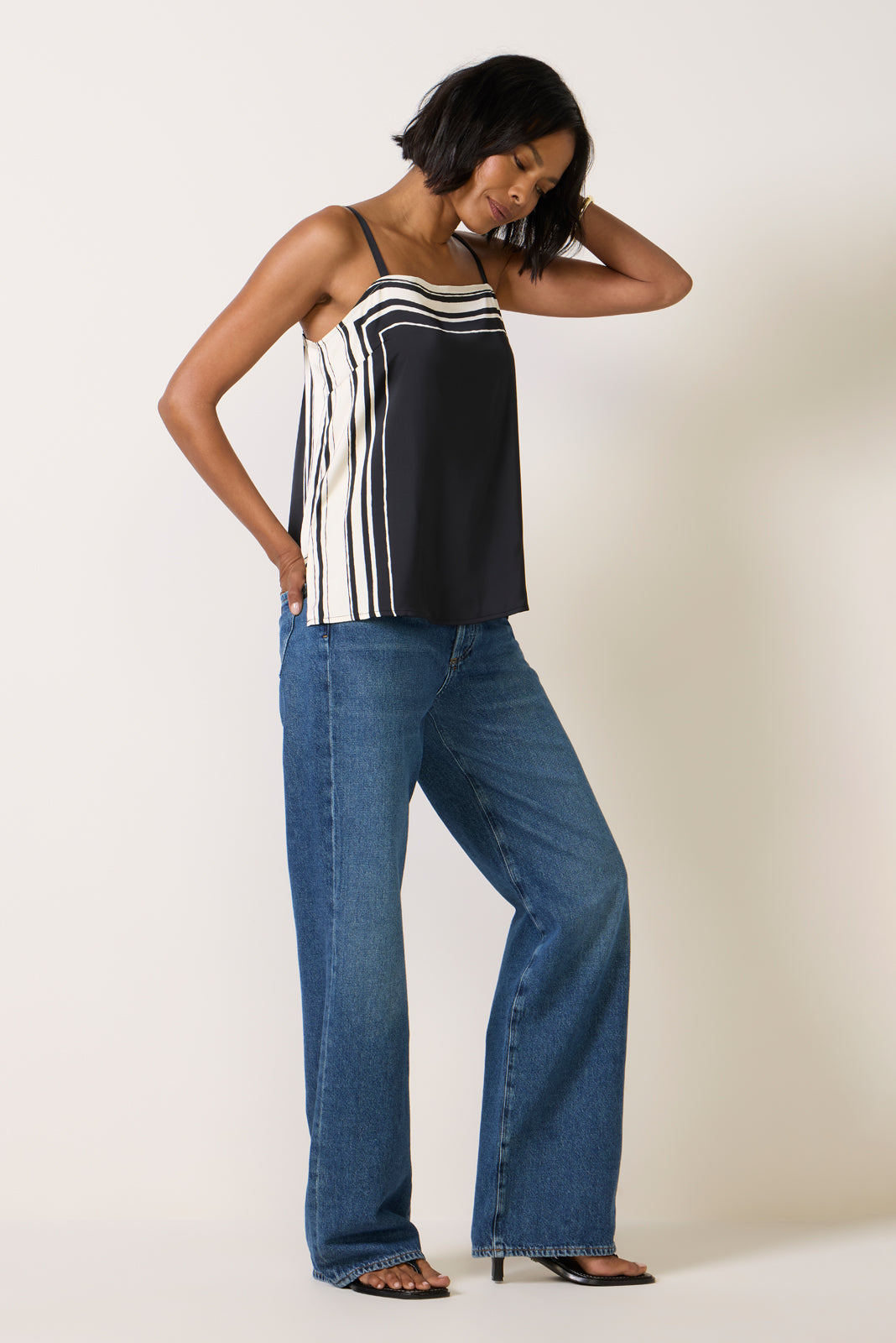 Sara Stripe Satin Tank