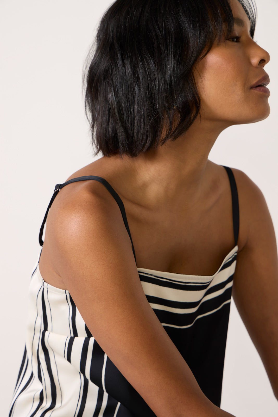 Sara Stripe Satin Tank