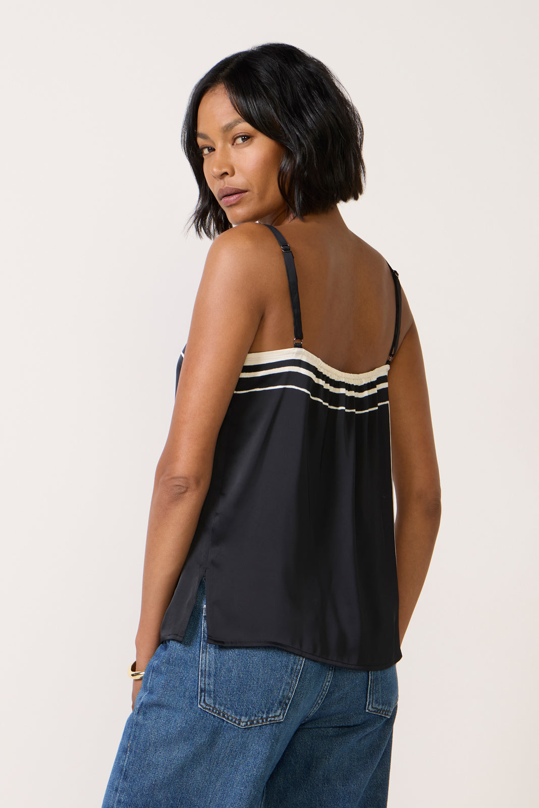 Sara Stripe Satin Tank