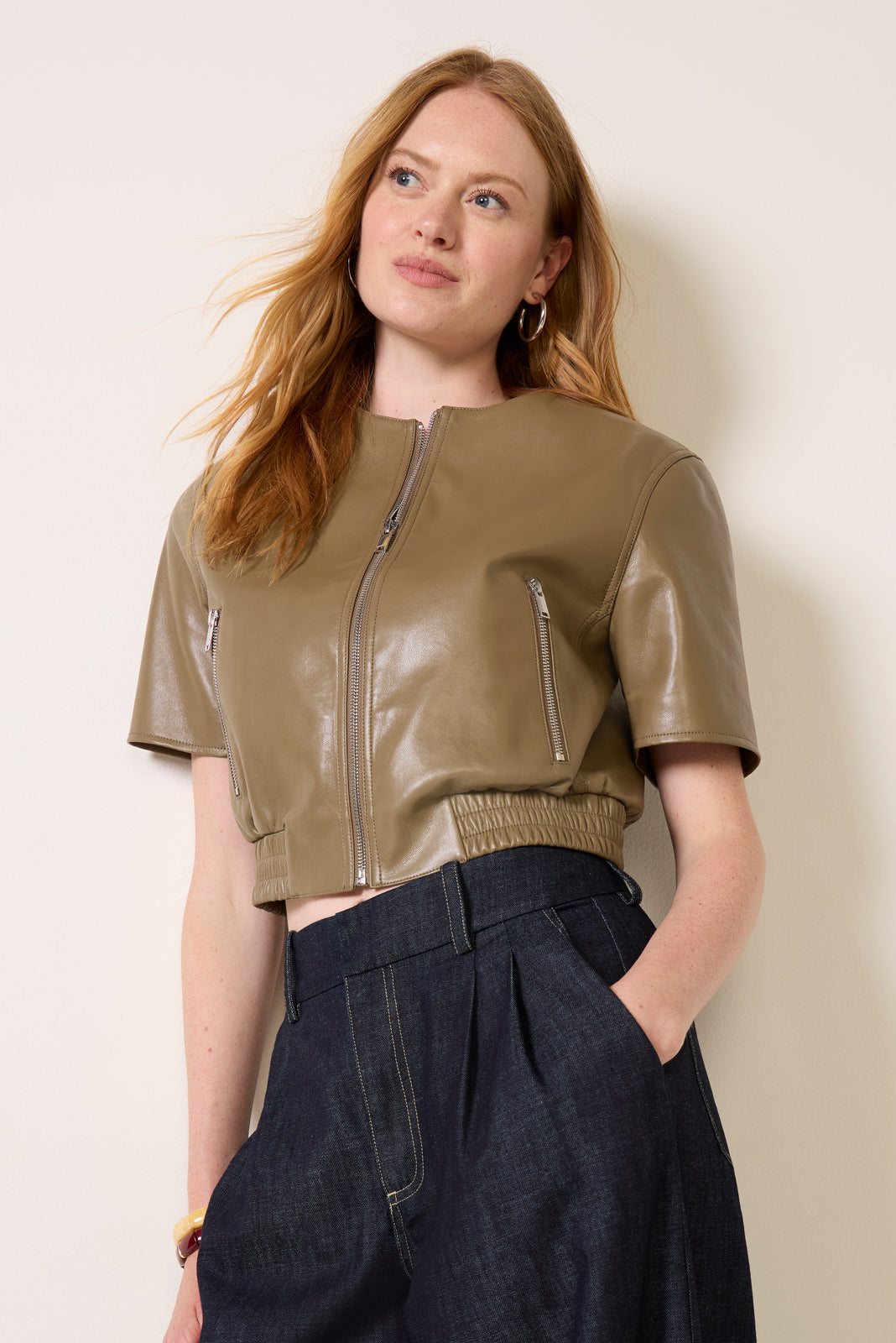 Billie Leather Bomber