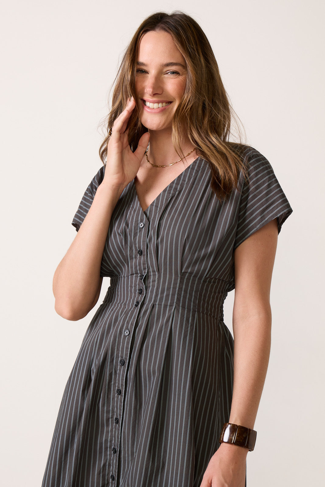 Sanna Striped Midi Dress