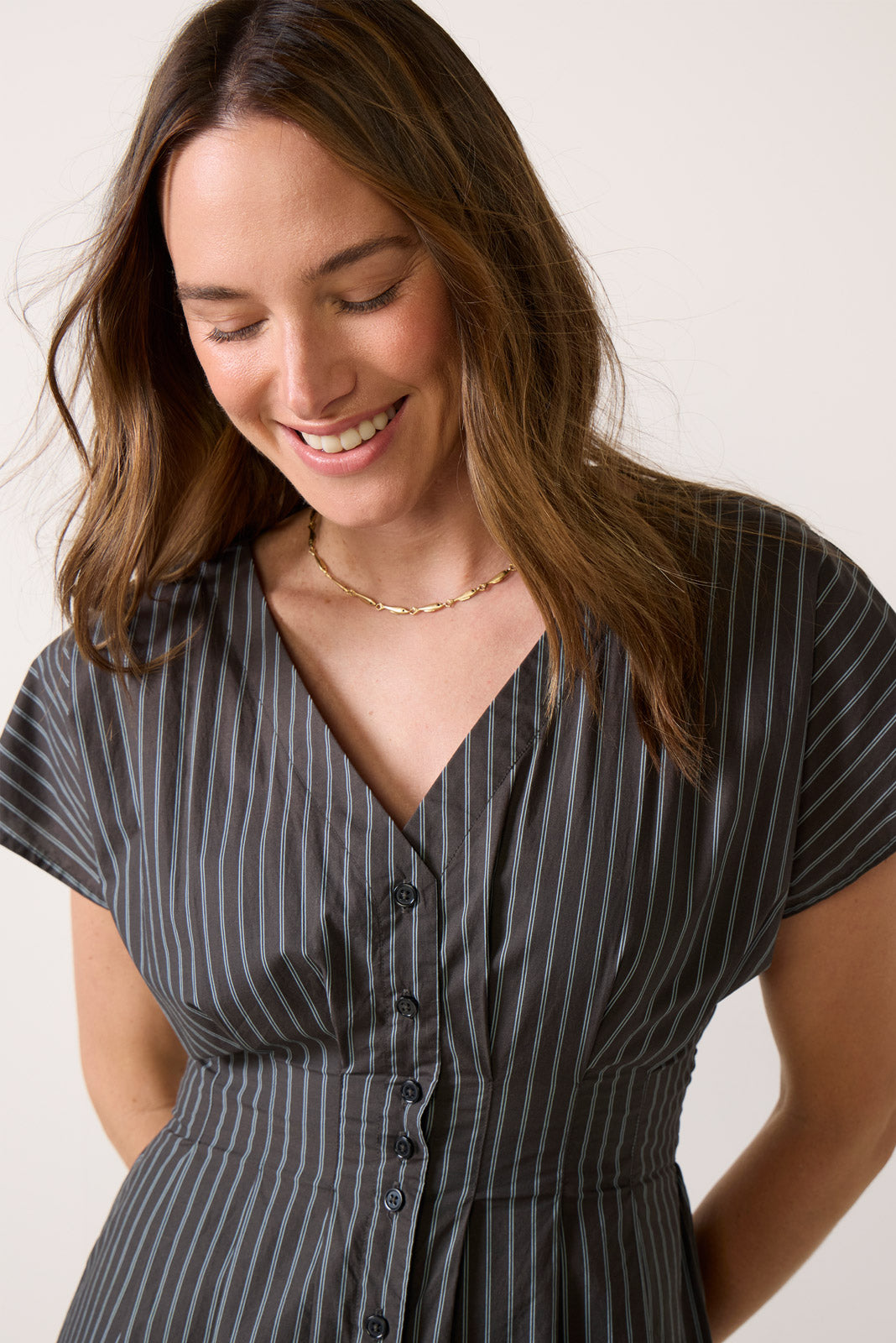 Sanna Striped Midi Dress