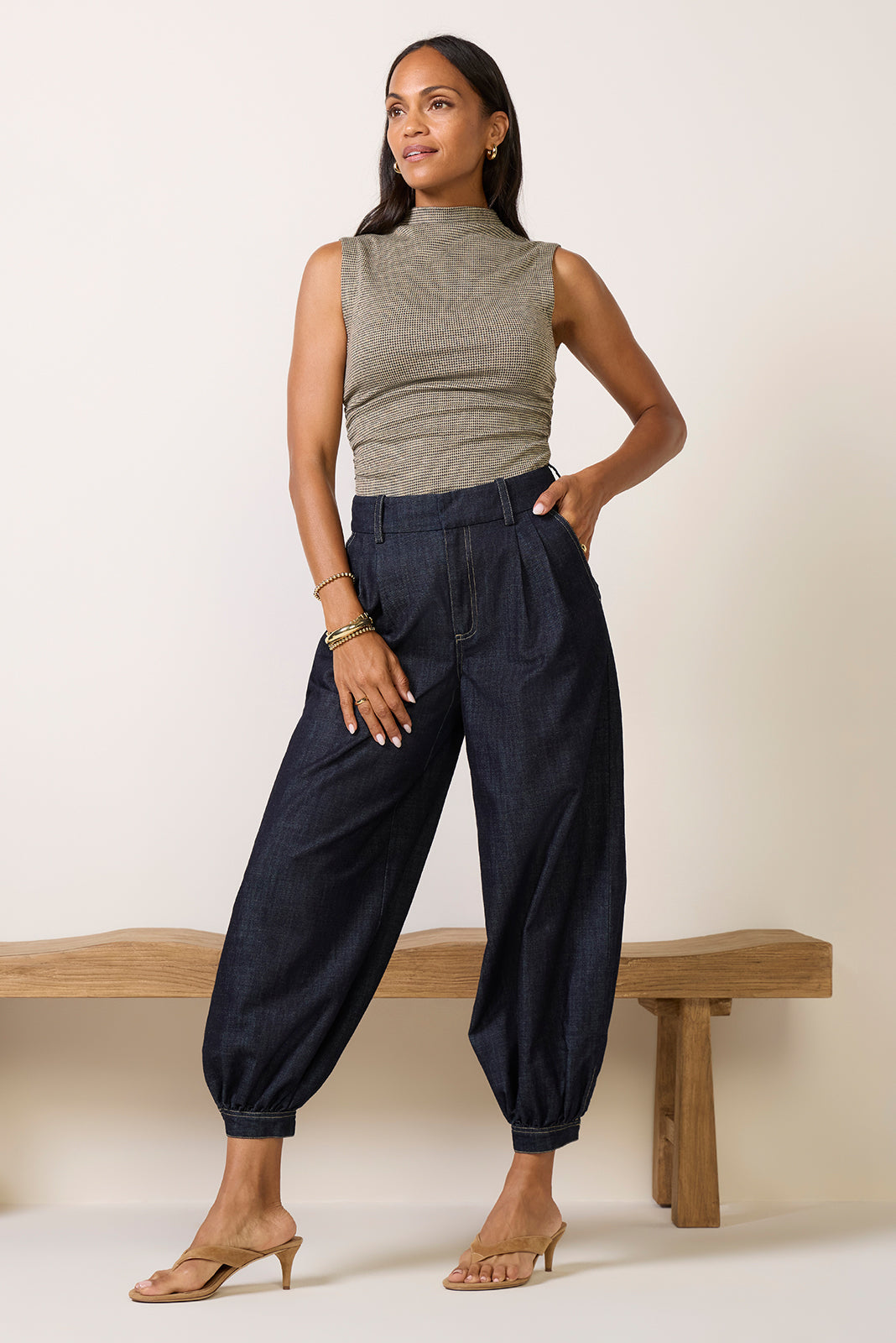 Balloon Denim Trouser