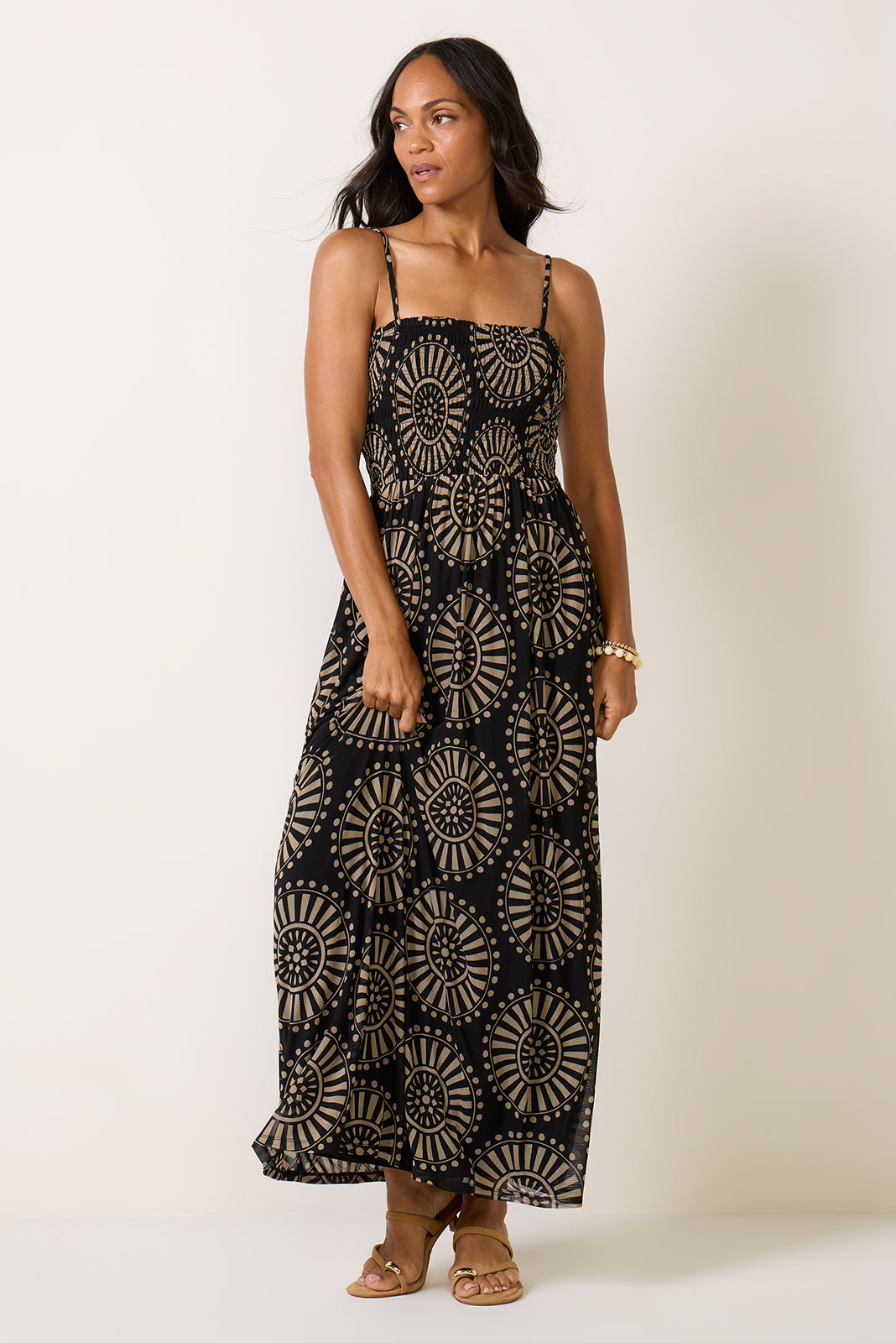 Simone Smocked Mesh Dress
