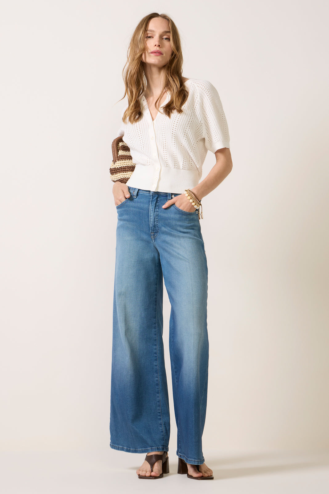 Soft Tech Good Waist Palazzo Ankle Jean