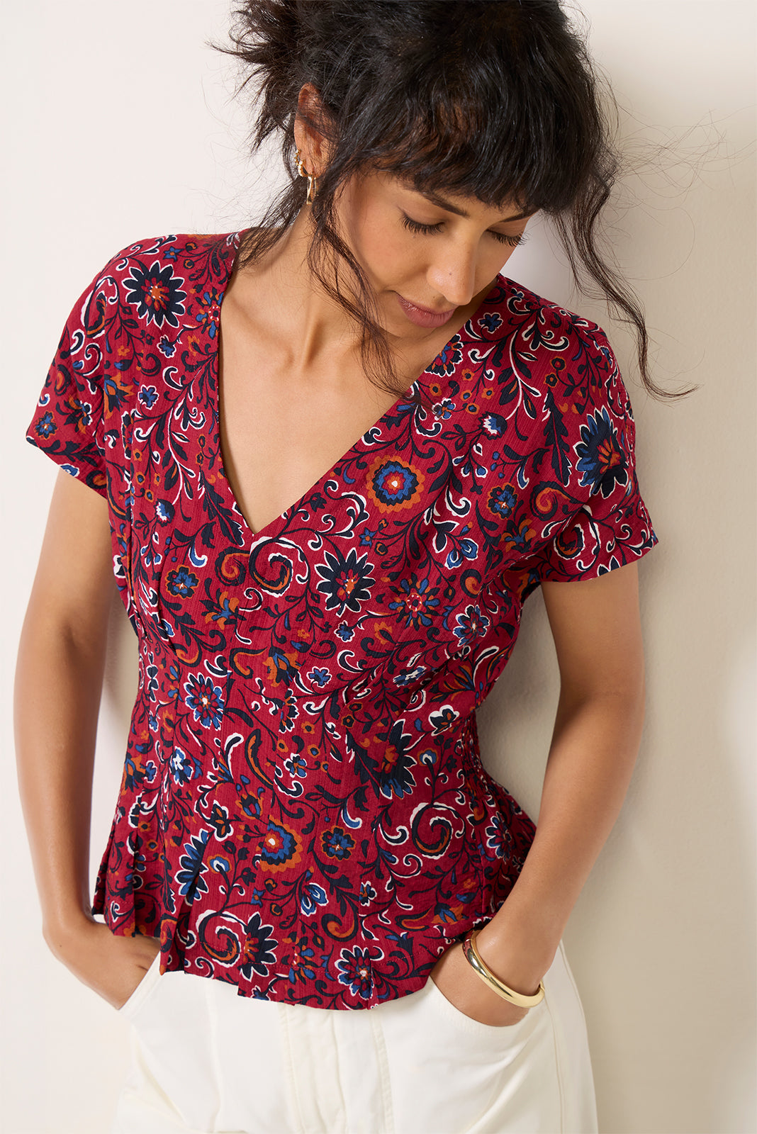 Lilly Waist Pintuck Blouse