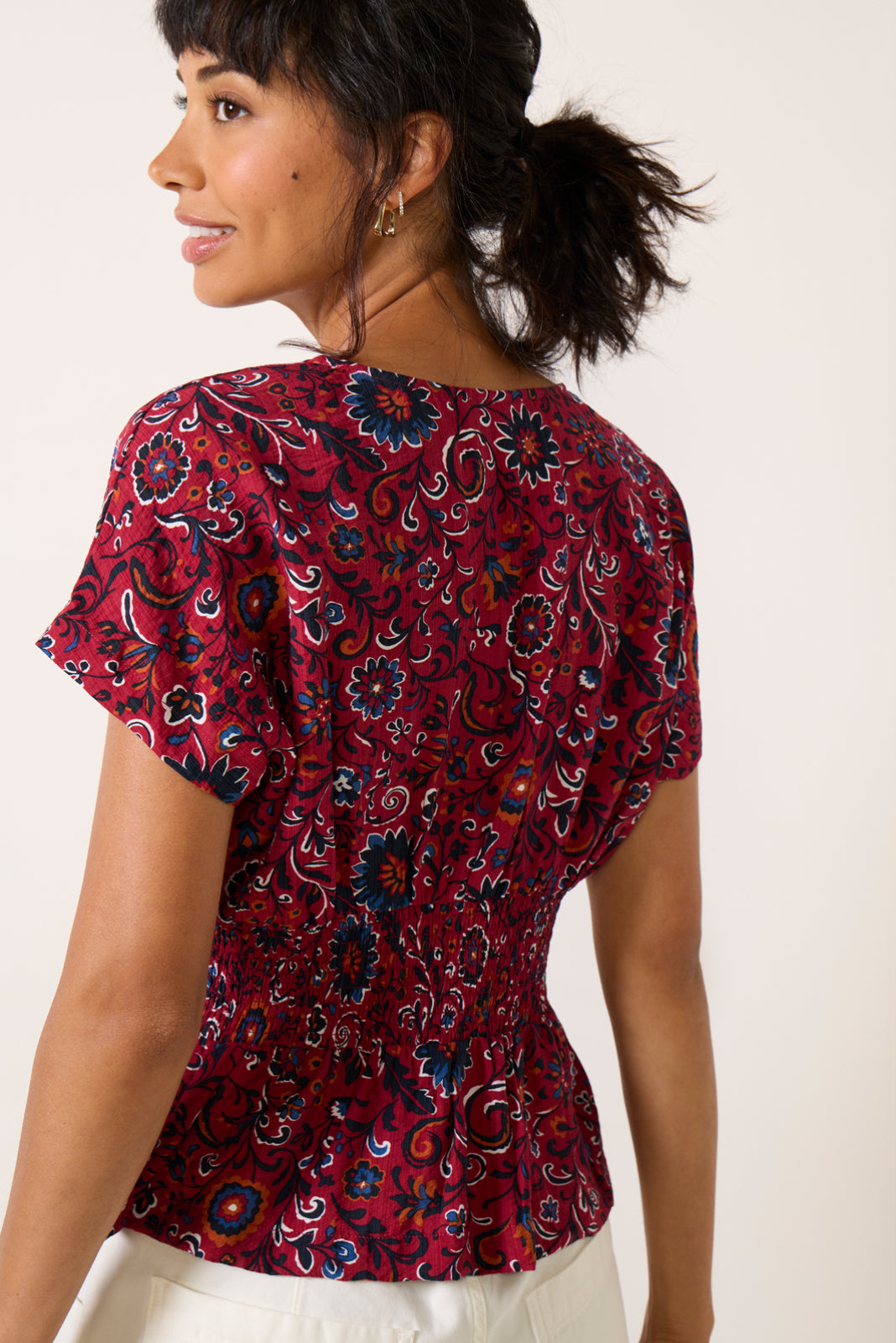 Lilly Waist Pintuck Blouse