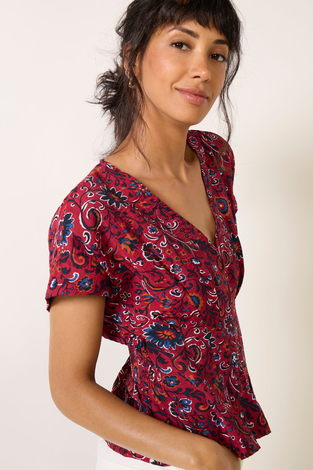 Lilly Waist Pintuck Blouse