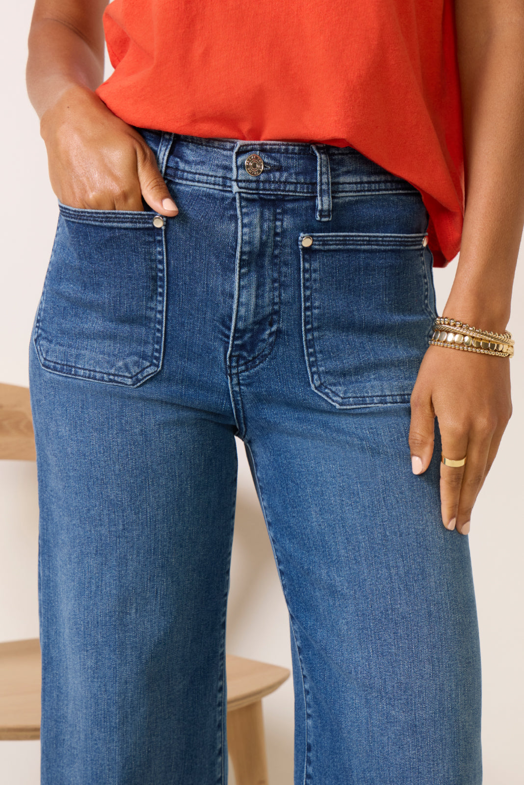 Le Slim Palazzo Crop Harbor Pocket