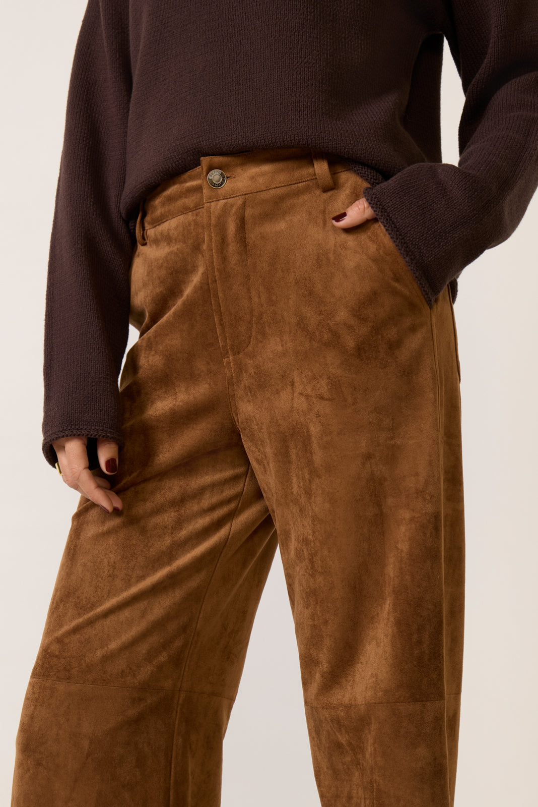 Cecile Suede Wide Leg Pant