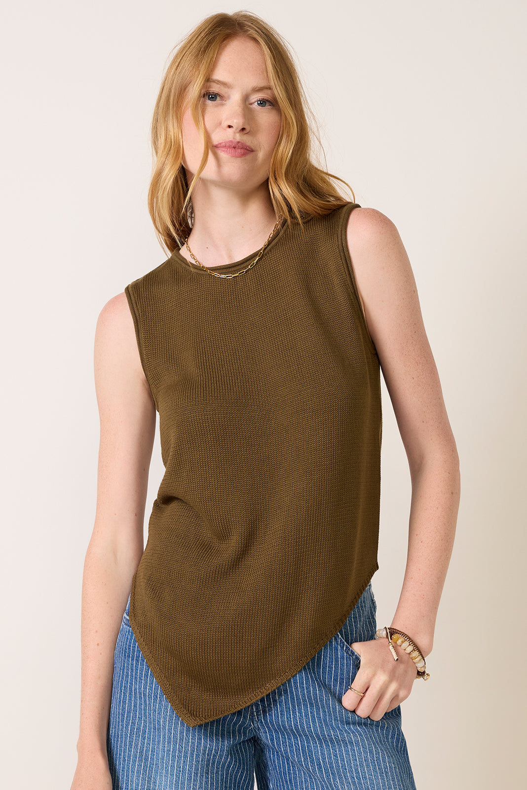 Demi Sleeveless Asymmetrical Sweater