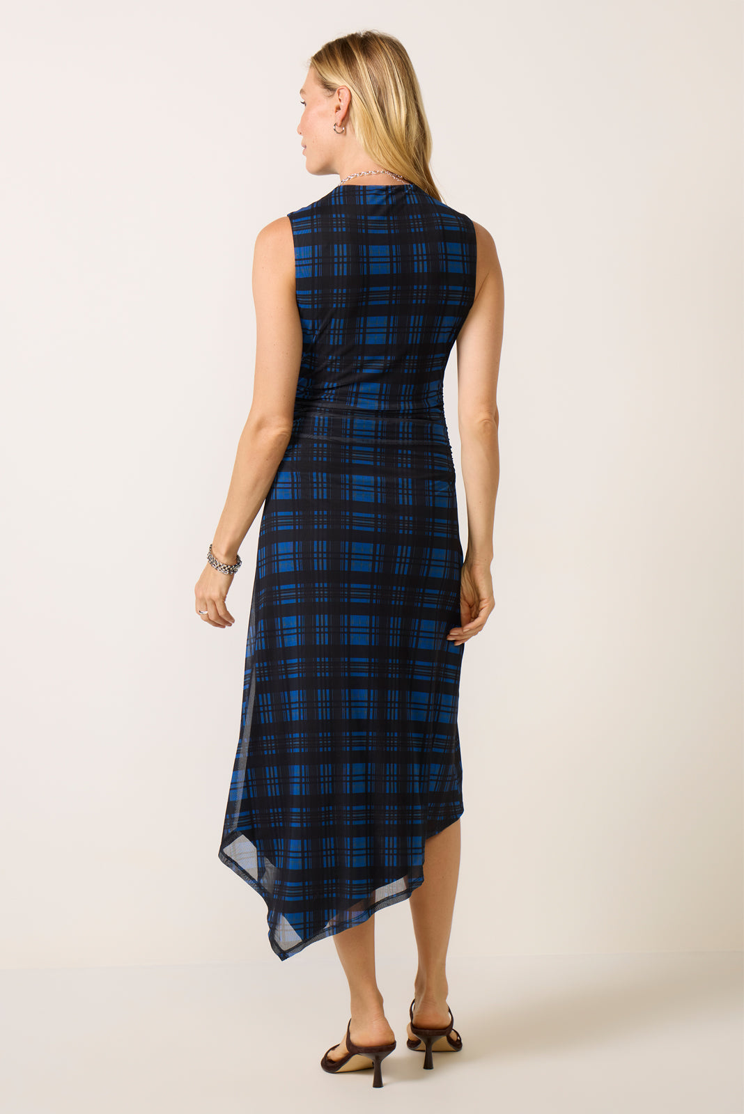 Adley Mesh Asym Midi Dress