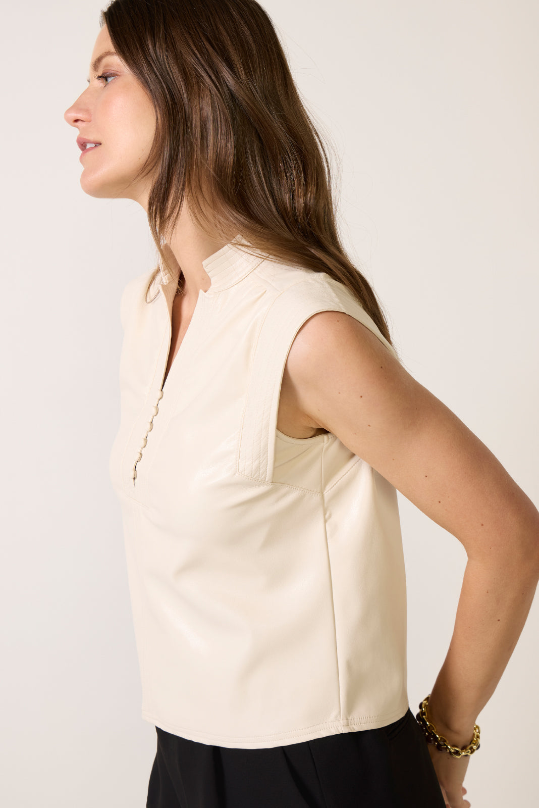 Tayma Faux Leather Top