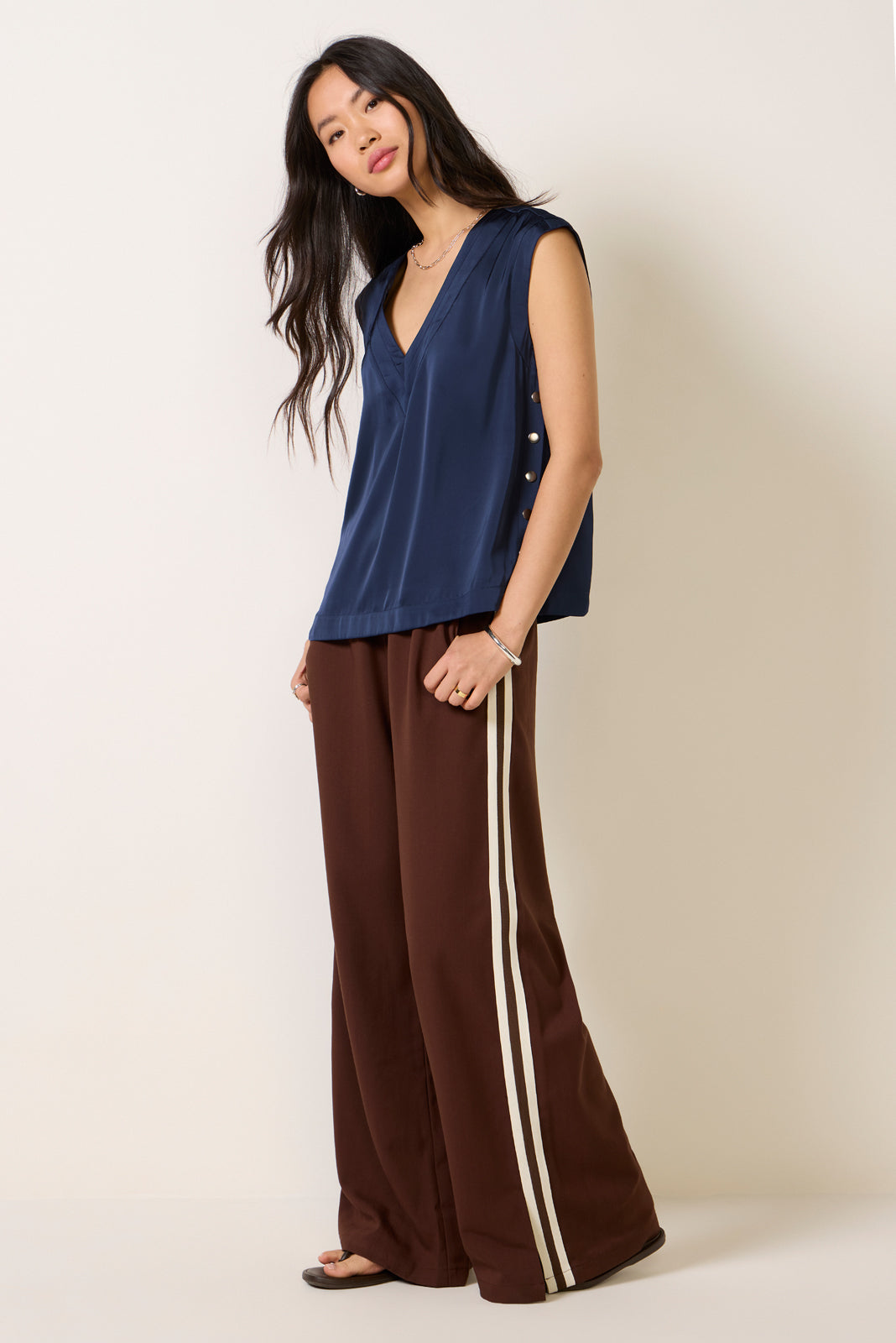 Keller Snap Satin Top