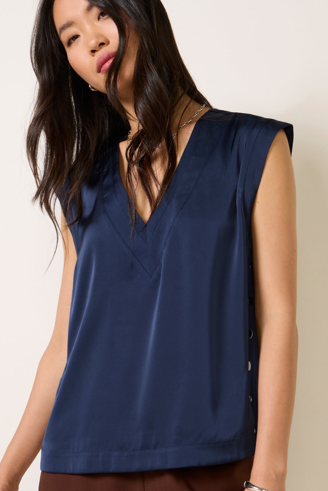 Keller Snap Satin Top