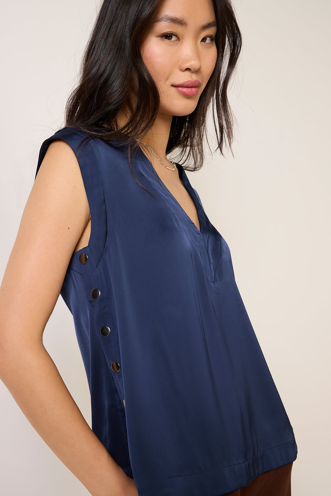 Keller Snap Satin Top