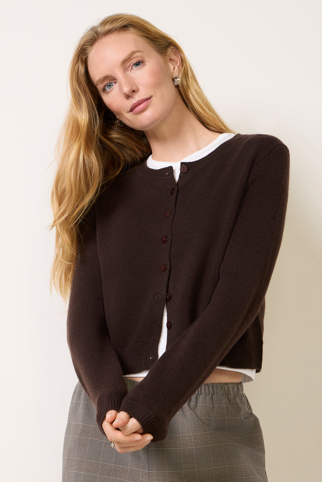 Clara Cashmere Crew Cardigan