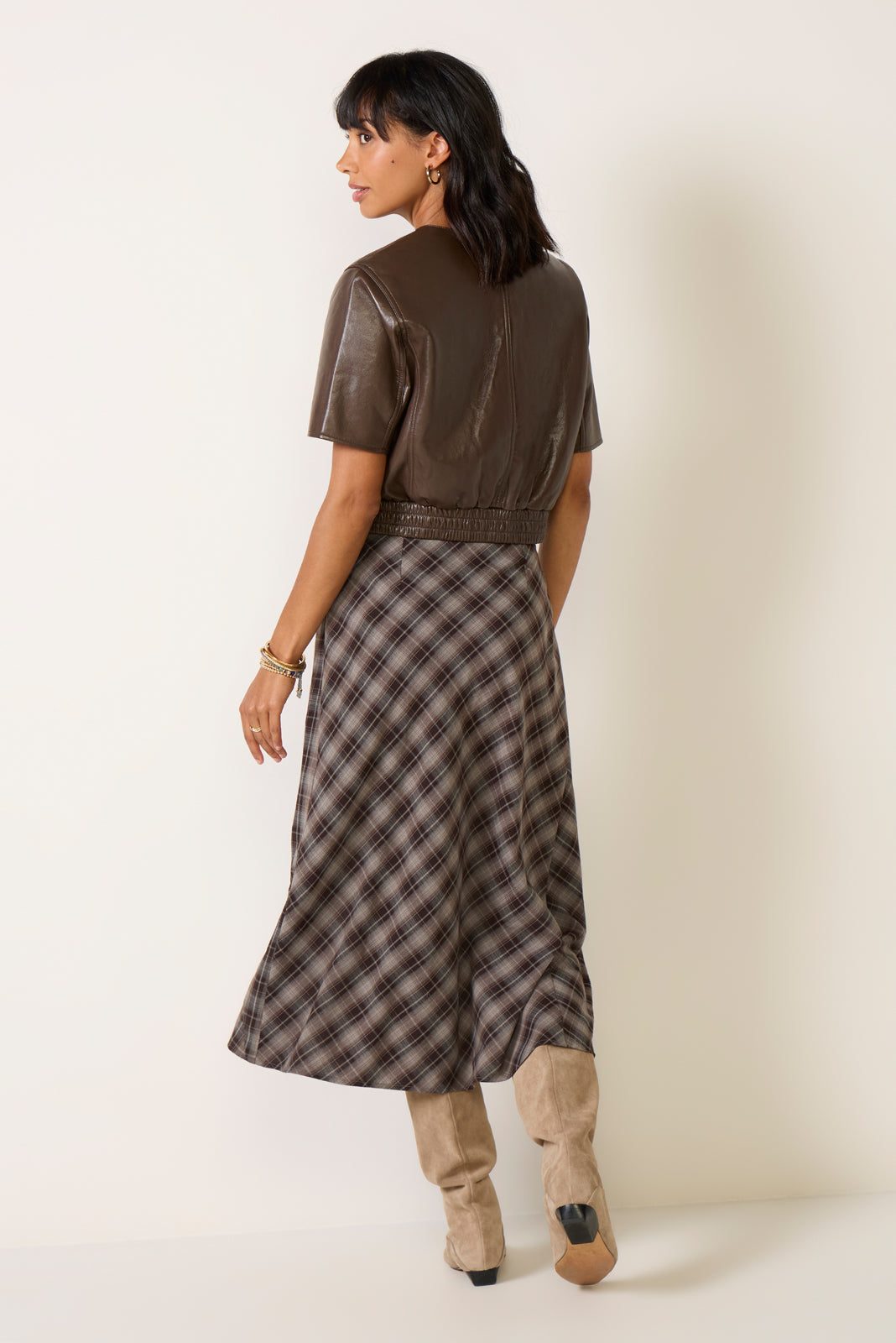 Ainsley Plaid Asymetrical Skirt