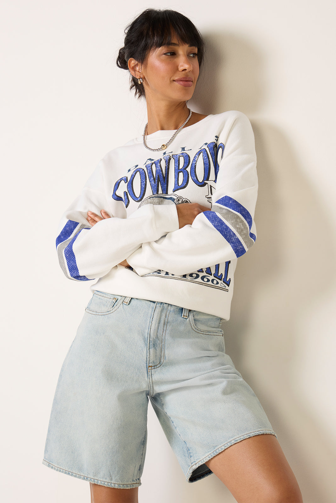Cowboys Oversized Stripe Sweatshirt