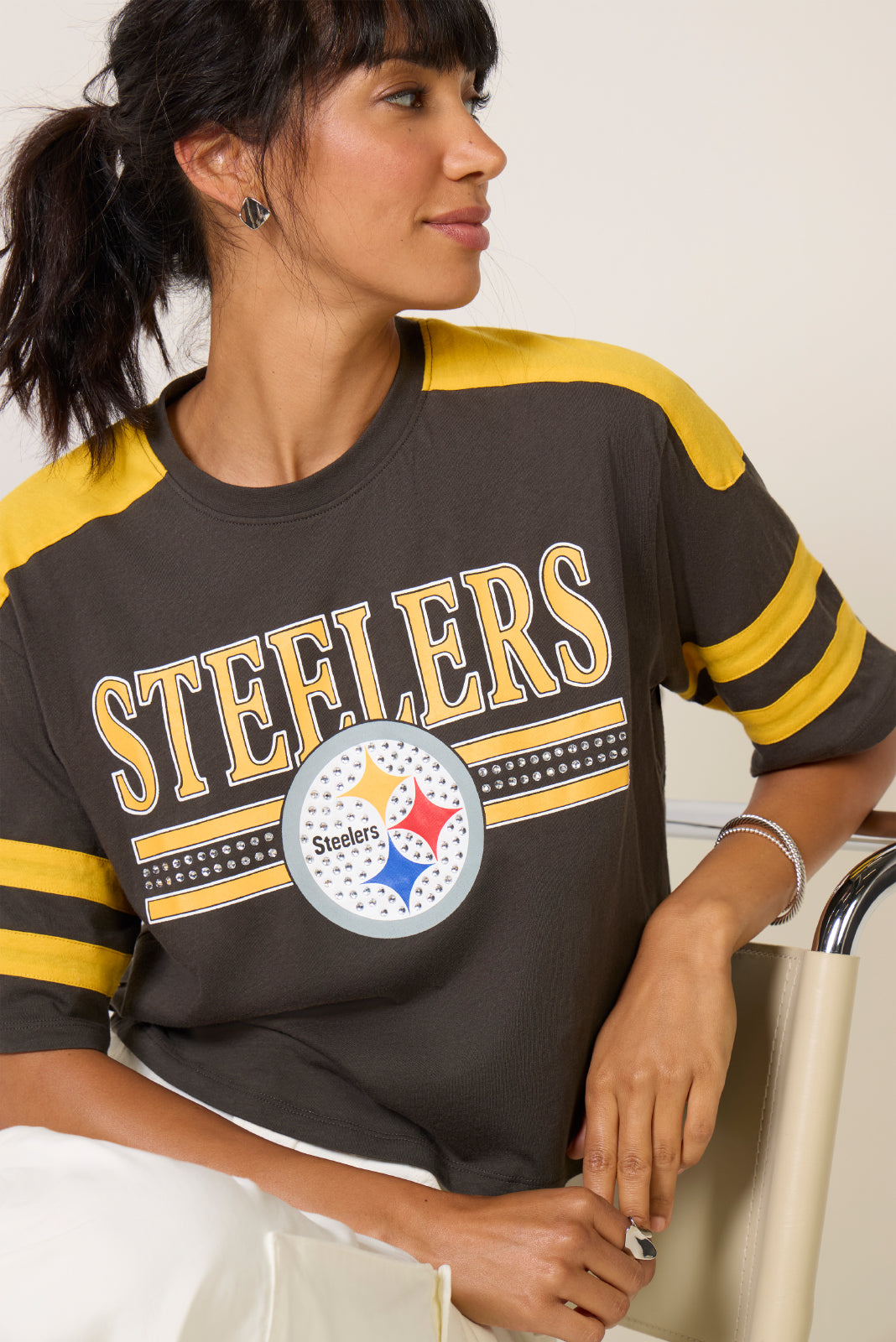 Pittsburgh Steelers Bling Crop Tee