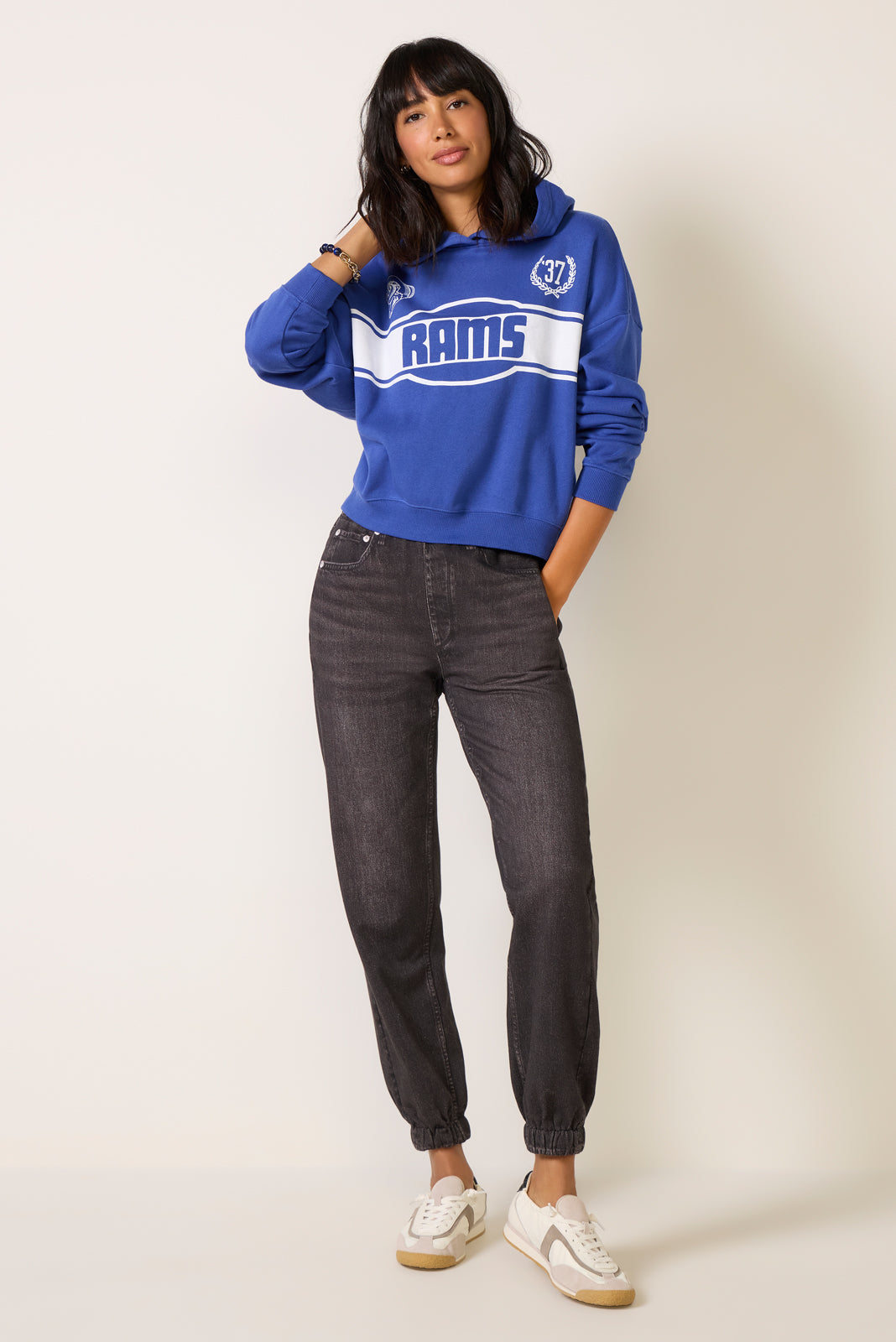 Rams Oversized Crop Hoodie