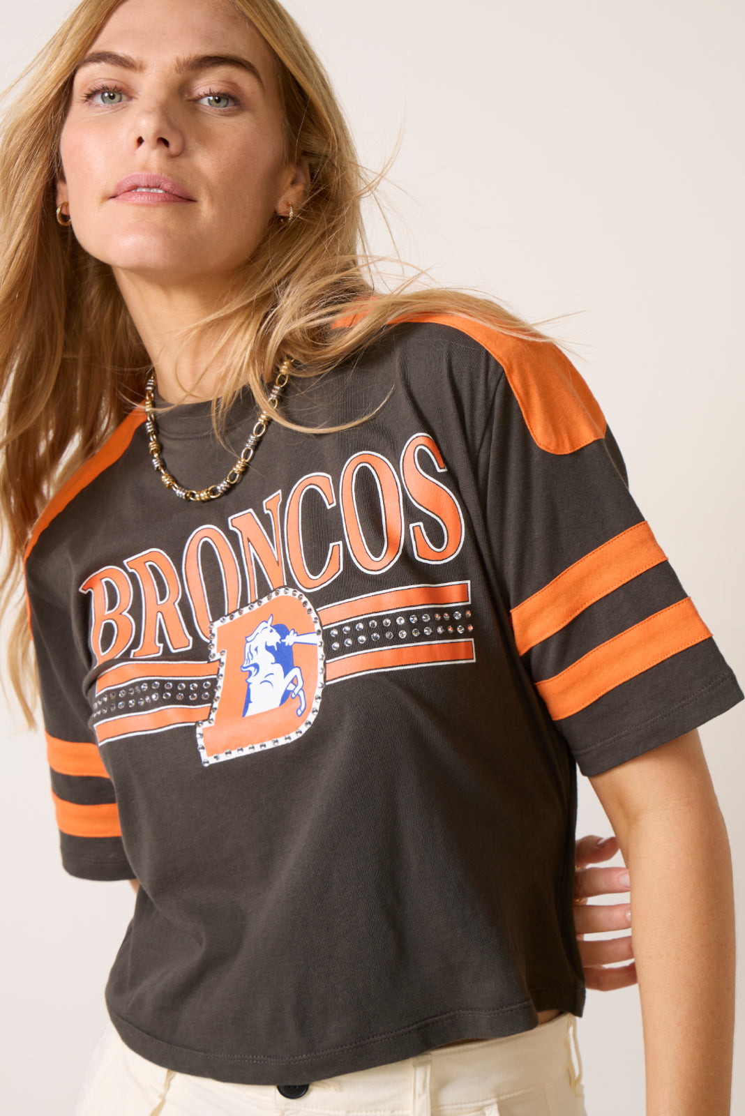 Broncos Bling Crop Tee