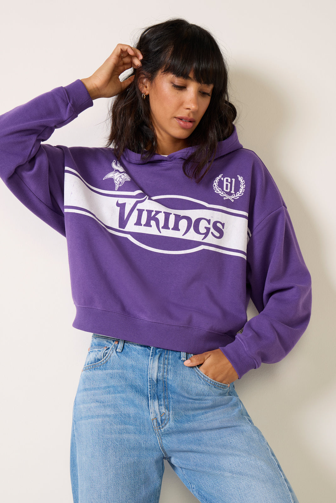 Vikings Oversized Crop Hoodie