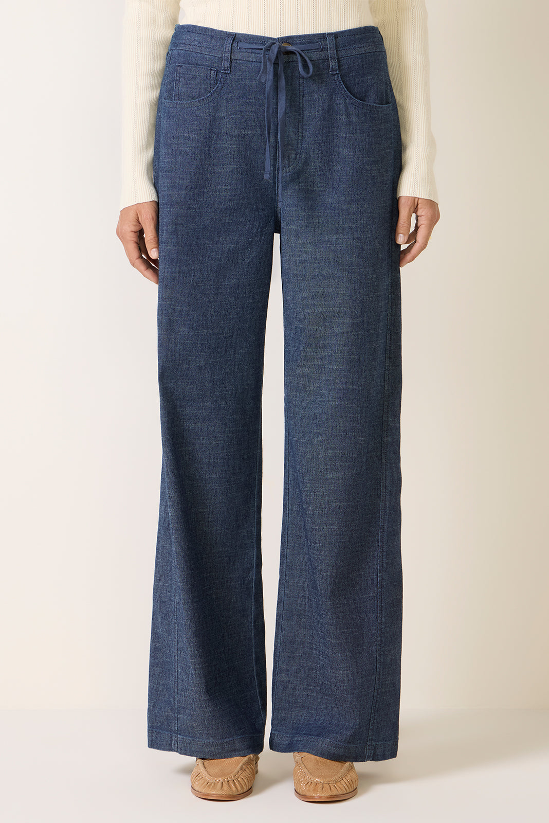 Joelle Stretch Linen Wide Leg Pant